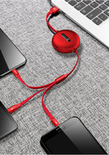 Load image into Gallery viewer, 3 in 1 Retractable Micro USB Type C Cable for iPhone Samsung Huawei Fast Charging