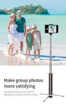Load image into Gallery viewer, Baseus Bluetooth Selfie Stick Wireless Remote Selfiestick Tripod Handheld Extendable Monopod For iPhone Samsung Huawei Android