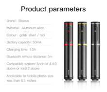 Load image into Gallery viewer, Baseus Bluetooth Selfie Stick Wireless Remote Selfiestick Tripod Handheld Extendable Monopod For iPhone Samsung Huawei Android