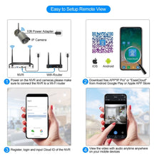 Load image into Gallery viewer, 4CH  8CH 1080P Wireless NVR Kit CCTV System 2MP WiFi Audio Record IP Camera IR Outdoor Video Security Surveillance Set 1TB HDD