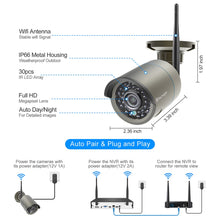 Load image into Gallery viewer, 4CH  8CH 1080P Wireless NVR Kit CCTV System 2MP WiFi Audio Record IP Camera IR Outdoor Video Security Surveillance Set 1TB HDD