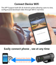 Load image into Gallery viewer, RDVR 360° Mini WiFi Car DVR Cam HD 1080P Night Vision dash Camera Smart auto video recorder with G-sensor