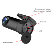 Load image into Gallery viewer, RDVR 360° Mini WiFi Car DVR Cam HD 1080P Night Vision dash Camera Smart auto video recorder with G-sensor