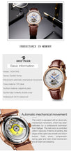 Load image into Gallery viewer, Reef Tiger Luxury Tourbillon Watches for Men Functional Watch Brown Leather Strap Automatic Wrist Watch RGA1903