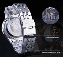 Load image into Gallery viewer, Jaragar 2017 Flying Series Golden Bezel Scale Dial Design Stainless Steel Mens Watch Top Brand Luxury Automatic Mechanical Watch