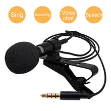 Load image into Gallery viewer, Ollivan Omnidirectional Metal Microphone 3.5mm Jack Lavalier Tie Clip Microphone Mini Audio Mic for Computer Laptop Mobile Phone