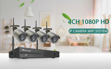 Load image into Gallery viewer, 4CH  8CH 1080P Wireless NVR Kit CCTV System 2MP WiFi Audio Record IP Camera IR Outdoor Video Security Surveillance Set 1TB HDD
