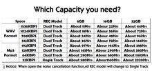 Load image into Gallery viewer, Professional Voice Activated Digital Audio Voice Recorder 16GB 8GB USB Pen Non-Stop 100hr Recording PCM 1536Kbps Support TF-Card