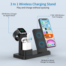Load image into Gallery viewer, NTONPOWER 3 in 1 Wireless Charging Stand 10W Fast Wireless Charger For phone Charging Station for Airpods AppleWatch