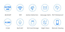 Load image into Gallery viewer, Hiseeu 4K Wireless WIFI Camera SD Card Slot Outdoor Waterproof 8MP 5MP 4MP 2MP Security IP Camera for POE NVR ONVIF APP Remote