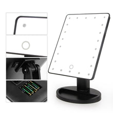Load image into Gallery viewer, LED Touch Screen Makeup Mirror Professional Vanity Mirror With 16/22 LED Lights Health Beauty Adjustable Countertop 180° Rotating