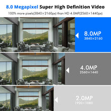 Load image into Gallery viewer, Hiseeu 4K 8MP POE IP Camera Dome Waterproof Audio CCTV Bullet Camera P2P Motion Detection ONVIF For PoE NVR 48V