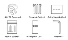 Load image into Gallery viewer, Hiseeu 4K 8MP POE IP Camera Dome Waterproof Audio CCTV Bullet Camera P2P Motion Detection ONVIF For PoE NVR 48V