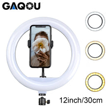 Load image into Gallery viewer, 12" 30cm Photography LED Selfie Ring Light Dimmable Lamps Camera Phone Photo Lamp with Tripod For Youtube Live Makeup Studio