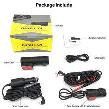 Load image into Gallery viewer, Mini HD Video Dashcam DVR with WiFi Dual Lens Car Camera Front and Rear synchronised recording