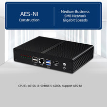 Load image into Gallery viewer, Firewall Router Intel Core i3 4010U 5010U AES NI Pfsense Mini PC 6 LAN Intel i211AT Gigabit Ethernet 4*USB HDMI WiFi 4G LTE SIM
