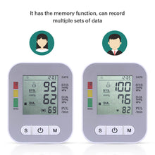 Load image into Gallery viewer, OLIECO USB Rechargeable Blood Pressure Monitor English Voice Automatic Electric PR Tonometer Digital LCD Screen Sphygmomanometer