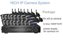 Load image into Gallery viewer, 16ch wireless cctv ip camera security system kit 1080P 8ch 4ch video surveillance outdoor 5MP nvr home security wifi camera set