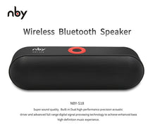 Load image into Gallery viewer, NBY S18 Portable Bluetooth Speaker with Dual Driver Loudspeaker,12 Hours Playtime,HD Audio Subwoofer Wireless Speakers with Mic