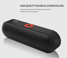 Load image into Gallery viewer, NBY S18 Portable Bluetooth Speaker with Dual Driver Loudspeaker,12 Hours Playtime,HD Audio Subwoofer Wireless Speakers with Mic