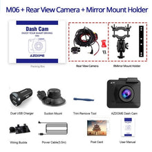 Load image into Gallery viewer, AZDOME M06 4K/2880*2160P WiFi Car DVRs Recorder Dash Cam Dual Lens Vehicle Rear Camera Built in GPS WDR Night Vision Dashcam