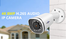 Load image into Gallery viewer, Hiseeu 4K 8MP POE IP Video Camera Outdoor Waterproof Audio Bullet Camera Motion Detection ONVIF For PoE NVR 48V
