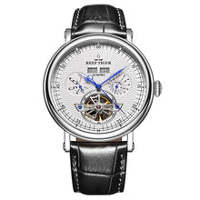Load image into Gallery viewer, Reef Tiger Luxury Tourbillon Watches for Men Functional Watch Brown Leather Strap Automatic Wrist Watch RGA1903
