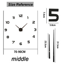 Load image into Gallery viewer, 2020 New Wall Clocks 3D DIY Clock Acrylic Mirror Stickers Home Decoration Living Room Quartz Needle Self Adhesive