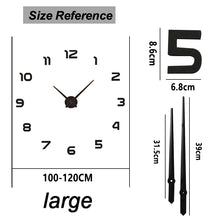 Load image into Gallery viewer, 2020 New Wall Clocks 3D DIY Clock Acrylic Mirror Stickers Home Decoration Living Room Quartz Needle Self Adhesive