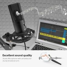 Load image into Gallery viewer, FIFINE Studio Condenser USB Computer Microphone Kit With Adjustable Scissor Arm Stand Shock Mount for YouTube Voice Overs-T669