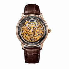 Load image into Gallery viewer, Reef Tiger/RT Skeleton Unique Watch Designs Automatic Watch Leather Strap Rose Gold Ultra Thin Watches For Men RGA1975