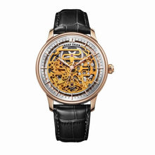 Load image into Gallery viewer, Reef Tiger/RT Skeleton Unique Watch Designs Automatic Watch Leather Strap Rose Gold Ultra Thin Watches For Men RGA1975