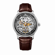 Load image into Gallery viewer, Reef Tiger/RT Skeleton Unique Watch Designs Automatic Watch Leather Strap Rose Gold Ultra Thin Watches For Men RGA1975