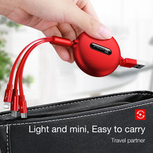 Load image into Gallery viewer, 3 in 1 Retractable Micro USB Type C Cable for iPhone Samsung Huawei Fast Charging