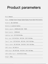 Load image into Gallery viewer, Baseus 20000mAh Power Bank Type C PD Fast Charging + Quick Charge 3.0 USB Powerbank External Battery For iPhone Huawei etc