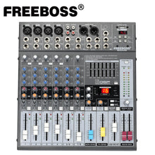 Load image into Gallery viewer, Freeboss ME82 Ultra low noise 4 Mono + 2 stereo 8 channels 16 DSP USB professional dj audio mixer console