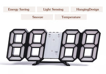 Load image into Gallery viewer, Wall Clock Clock 3D Led Digital  Modern Design  Living Room Decor Table Alarm Nightlight Luminous Desktop