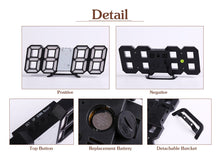 Load image into Gallery viewer, Wall Clock Clock 3D Led Digital  Modern Design  Living Room Decor Table Alarm Nightlight Luminous Desktop