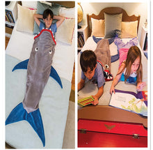 Load image into Gallery viewer, Children / Kids Mermaid Blanket Sleeping Sack Sofa Bed Throw For Boys/Girls Double layer Soft Fleece Shark Mermaid Tail Blanket