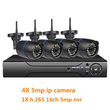 Load image into Gallery viewer, 5mp wifi cctv system wireless ip camera nvr set 16CH 8CH 4CH H.265 video surveillance kit IR outdoor security camera system