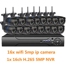 Load image into Gallery viewer, 5mp wifi cctv system wireless ip camera nvr set 16CH 8CH 4CH H.265 video surveillance kit IR outdoor security camera system