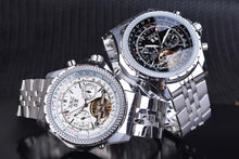 Load image into Gallery viewer, Jaragar 2017 Flying Series Golden Bezel Scale Dial Design Stainless Steel Mens Watch Top Brand Luxury Automatic Mechanical Watch