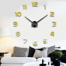Load image into Gallery viewer, Fashion 3D big size wall clock mirror sticker DIY brief living room decor meetting room wall clock
