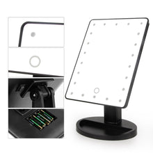 Load image into Gallery viewer, LED Touch Screen Makeup Mirror Professional Vanity Mirror With 16/22 LED Lights Health Beauty Adjustable Countertop 180° Rotating