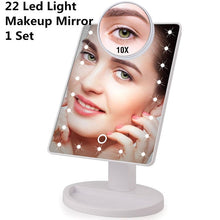 Load image into Gallery viewer, LED Touch Screen Makeup Mirror Professional Vanity Mirror With 16/22 LED Lights Health Beauty Adjustable Countertop 180° Rotating