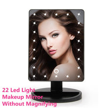 Load image into Gallery viewer, LED Touch Screen Makeup Mirror Professional Vanity Mirror With 16/22 LED Lights Health Beauty Adjustable Countertop 180° Rotating
