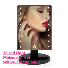 Load image into Gallery viewer, LED Touch Screen Makeup Mirror Professional Vanity Mirror With 16/22 LED Lights Health Beauty Adjustable Countertop 180° Rotating
