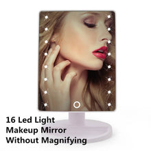 Load image into Gallery viewer, LED Touch Screen Makeup Mirror Professional Vanity Mirror With 16/22 LED Lights Health Beauty Adjustable Countertop 180° Rotating