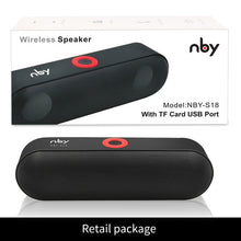 Load image into Gallery viewer, NBY S18 Portable Bluetooth Speaker with Dual Driver Loudspeaker,12 Hours Playtime,HD Audio Subwoofer Wireless Speakers with Mic