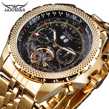 Load image into Gallery viewer, Jaragar 2017 Flying Series Golden Bezel Scale Dial Design Stainless Steel Mens Watch Top Brand Luxury Automatic Mechanical Watch
